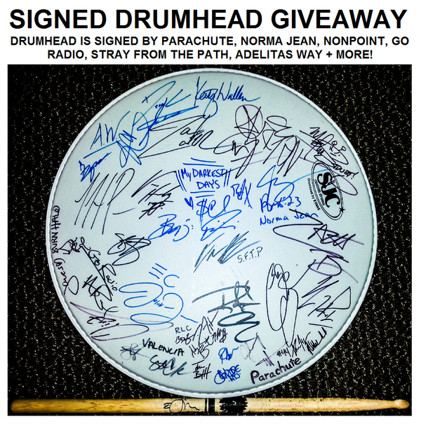 Drumhead Signed by Parachute, Sevendust, Norma Jean + More – Giveaway